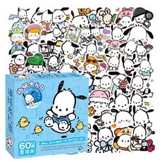 캐릭터 다꾸 스티커 60+3장 pvc스티커 산리오, 1개, 블루포차코