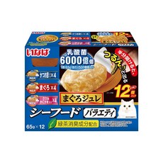 이나바 챠오 고양이컵캔 마구로쥬레 대용량 버라이어티팩 12개입, 씨푸드 버라이어티 12P, 65g, 12개