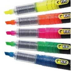 티티 하이라이터액체형 형광펜, 노랑, 1개