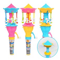 불빛 스핀 회전목마 12개 키즈비타 작동완구 장난감, 1개, 랜덤