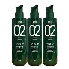 아모스 녹차실감 샴푸 리바이탈라이징, 500g, 3개