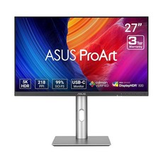 ASUS ProArt 디스플레이 27인치 5K HDR 프로페셔널 모니터 (PA27JCV) - 5K (5120 x 2880) IPS 99% DCI-P3 100% sRGB, 27" 5K USB-C 96W Auto KVM Lux