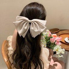 미다미 3단 고급 빅사이즈 실키 새틴 클래식 리본 머리핀 자동핀