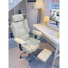 電腦椅 靠背椅 椅子 化妝椅 書桌椅電腦椅家用辦公室舒服可躺升降椅子舒適久坐人體工學電競沙發椅子, 咖色+頭枕-久坐不塌海綿,鋁合金腳