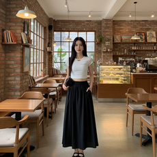 TINY 여성 A라인 밴딩 롱 스커트