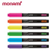 모나미 에딩슈퍼 형광펜 600 6색 낱색 클립 5색 세트, 1개, 오렌지