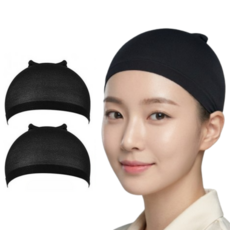 픽셀로그 가발망 통기성 헤어망, 2개, 블랙