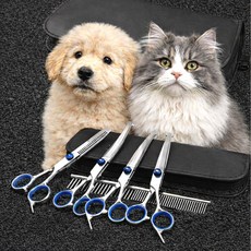 살림널스정량 반려동물 고양이 강아지 가위 빗 가정용, 1개, 블루