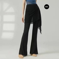 클래식 부츠컷 팬츠 여 모던 댄스 바지 가제 투 치마바지 트레이닝 바지 발레 팬츠