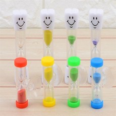 짱이상회 양치 시계 모래 스탠드형시계, 치아모양 스탠드형