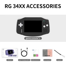 ANBERNIC RG34XX 레트로 휴대용 게임 콘솔 34인치 IPS Linux 64비트 3500mAh 비디오 플레이어 스트리밍 WIF, 03 128G 8422Games, 04 Black