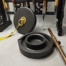 天然原石硯臺 文房四寶 學生硯墨盒盤帶蓋 魚硯專用書法 磨墨儲墨一體文房書畫專用硯台, 1個
