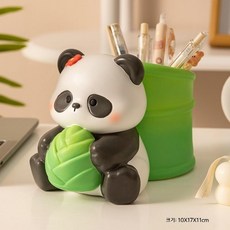 팬더 곰돌이 열쇠 차키 꽃병 펜꽂이 인테리어소품 장식품 받침 거치대 보관함 홀더 수납 소품 악세서리 거실장식 예쁜트레이 개업선물, 펜홀더 팬더