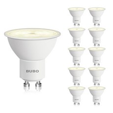 BUBO GU10 LED 전구 6W 상당 50W 5000K 일광 650루멘 트랙 조명용 조도 조절 불가능한 교체품 주방 레인지 후드 거실 침실용 MR16 전구 10, 10 Pack_3000k 온백색