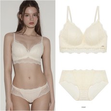 에블린 (브라1+팬티2) 데일리 브라렛+헴팬티 3PCS 세트 / EEBBRFA316H