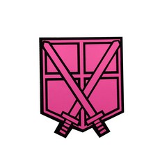 桃園出貨-進擊的巨人訓練兵團討伐之劍反光臂章魔鬼氈士氣章補丁繡花章 魔鬼氈臂章 士氣魔鬼氈, 粉色M00172-22, 1個