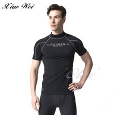 小薇的店 MIT聖手品牌 短袖防曬半身水母衣【黑底白色車線】台灣製造，舒適透氣，戶外防曬必備 (M-5L)