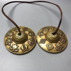 手工黃銅碰鈴 尼泊爾佛教法器掛件擺件 六字真言 雙龍圖案, 吉祥八寶碰鈴