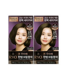 려 우아채 한방크림염색 염모제 6종, 4N 짙은갈색, 2개