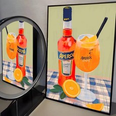 와인 아페롤 스프리츠 포스터 셀프 접착 스티커는 벽면에 적합하며 방수 방습 기능이, O. z1