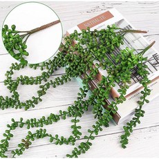 仿真植物情人淚多肉綠植 - 5叉情人淚植物懸掛裝飾, 1個, 一串, 綠色