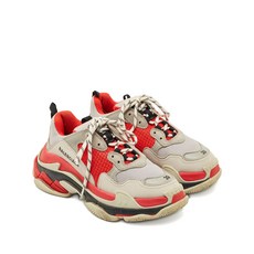 발렌시아가 중고 트리플 S 레더 패널 스니커즈