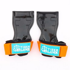 타이거밸런스 헬스 스트랩 리프팅 그립, 형광오렌지 스트랩 + 로고 민트, 1세트