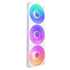 NZXT F360 RGB 코어 - 360mm 싱글 프레임 팬 유닛 120mm RGB 팬 3개 - 속도 및 조명 제어 - 높은 정압 및 공기 흐름 - 유체 다이내믹 베어링 - 팬, 화이트