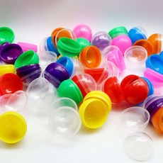 다채로운 컬러 반투명 원형 뽑기 캡슐 분리형 가챠 추첨볼 경품 빈 용기 DIY, 랜덤45mm(1P), 랜덤45mm(1P), 1개