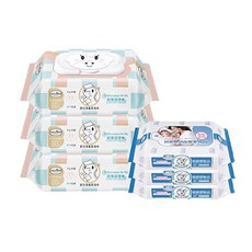 貝恩嬰兒保養柔濕巾無香料 4串+4串組合 馬年限定版, 12個