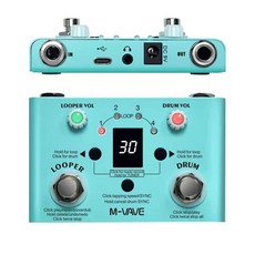 일렉 기타 이펙터 페달 보드 공급 전원 동작 효과, 1개, 파란색 드럼 + 3M + 이어폰