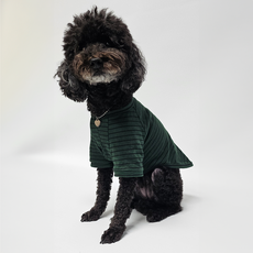 유스도그 데일리 스트라이프 면 티셔츠 강아지옷, 1개, 그린