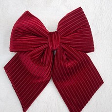 뉴트로 벨벳 리본 커튼집게 30cm 크리스마스 인테리어 실내 장식, 6개, 레드