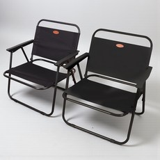 홈스퍼니처 접이식 로우체어 경량 야외의자 특대형, 2개, 블랙 특대형(XL)