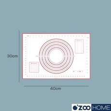 ZOO HOME 矽膠揉麵墊 食品級烘焙墊 防滑揉麵板, 1個, 【中號】紅色30*40cm｜揉麵墊