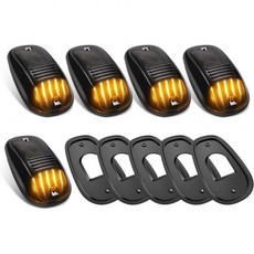 램 1500/2500/35002003-2018 및 4500/55002011-2018에 적합한 5PCS LED 캡 루프 조명 고무 개스킷 5개가 장착된 훈제 렌즈 앰버 LED공장, Smoked/Amber LED For Ram 03-18