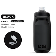 620/750ML 자전거 물병 PP5 무취 경량 야외 스포츠 스퀴즈 머그 대용량 휴대용 사이클링 장비, 620ML Black