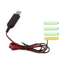 호환 용품 배터리 제거기 USB 전원 공급 케이블 AAA 더미 교체 1-4 개 1.5V 3V 6V LR03, 04 6V, 01 100CM, 1개