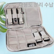 하모니카 가방 케이스 보관함 휴대용 파우치 팩, 1개, 10홀 칼리코+액세서리 그레이 단층, 기본 모델명/품번