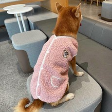 寵物加厚保暖雙面絨馬甲, 1個, 粉色雙麵絨馬甲,L碼69斤