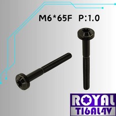 ROYAL 鈦合金 M6*65F P:1.0 飛碟頭螺絲, 1個