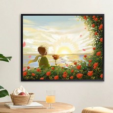 실십자수 꽃 프린트 십자수, 유화 패키지 내부, 40x50, r0090 어린 왕자