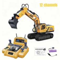 굴착기 원격 제어 트럭 바닥 조향 휠 건설 공학 차량 생일 선물, 1개, 1. 12channels-small