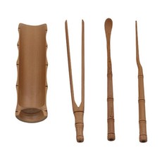 4피스 공후 차 세트 중국 쿵후 도구 다도 액세서리 티 바늘 스쿱 클립 빈티지 서비스 홈 오피스 찻집용