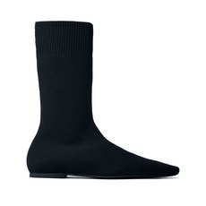 토템 스퀘어 토 골지 니트 부츠