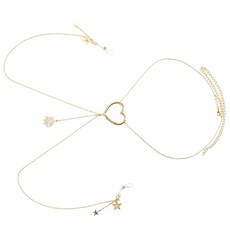 해변 휴가 및 나이트 클럽에 적합한 바디 액세서리 가슴 체인을 피어싱하지 않는 우아한 합금 바디 체인 목걸이