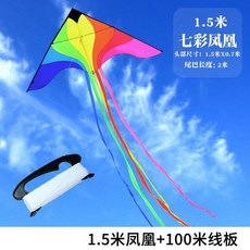 초대형 연 날리기 세트 가오리연 나비 제트기 한강, 1.5m 봉황 + 100m 보드