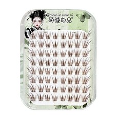萌睫尚品 大容量(黑梗) 分段式睫毛 8排, 1盒, 免膠深棕色青丘狐