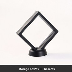 10개 베이스가 있는 디스플레이 박스 투명 필름 챌린지 코인 표본 보석 보관