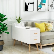 사이드 수납장 소파 틈새 테이블 서랍장 협탁, 폭35깊이90높이55-화이트, 1개, 너비 35깊이90높이55-화이트